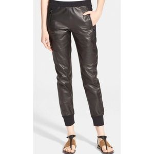 *SOLD* Vince Leather/Crepe Joggers
